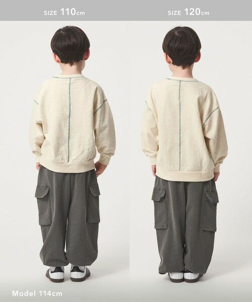 green label relaxing / グリーンレーベル リラクシング カットソー | 裏毛 配色ステッチ プルオーバー / キッズ  100cm-160cm | 詳細14