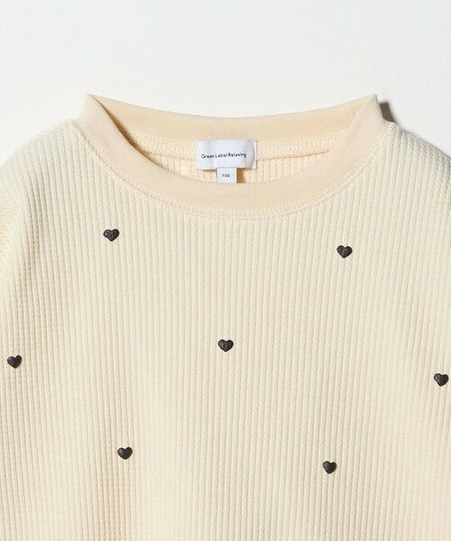 green label relaxing / グリーンレーベル リラクシング カットソー | ハート総柄 ワッフル ロングスリーブTシャツ / キッズ  100cmー160cm | 詳細7