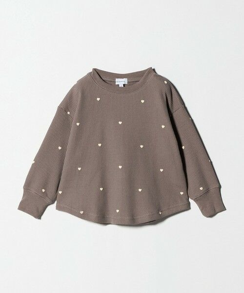 green label relaxing / グリーンレーベル リラクシング カットソー | ハート総柄 ワッフル ロングスリーブTシャツ / キッズ  100cmー160cm | 詳細11