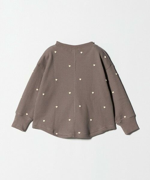 green label relaxing / グリーンレーベル リラクシング カットソー | ハート総柄 ワッフル ロングスリーブTシャツ / キッズ  100cmー160cm | 詳細12