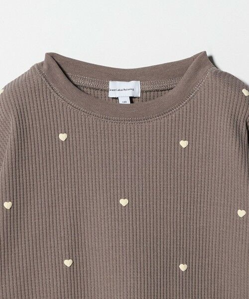 green label relaxing / グリーンレーベル リラクシング カットソー | ハート総柄 ワッフル ロングスリーブTシャツ / キッズ  100cmー160cm | 詳細13