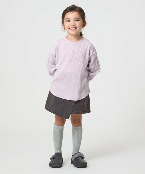 green label relaxing / グリーンレーベル リラクシング カットソー | ハート総柄 ワッフル ロングスリーブTシャツ / キッズ  100cmー160cm | 詳細16