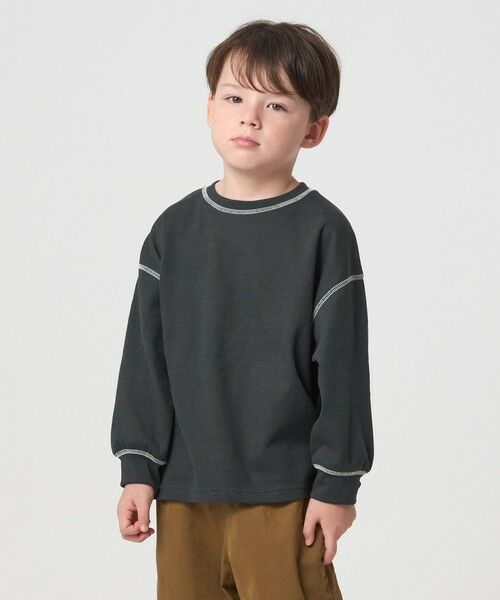 green label relaxing / グリーンレーベル リラクシング カットソー | ハニカム 配色 プルオーバー / キッズ  100cm-160cm | 詳細6