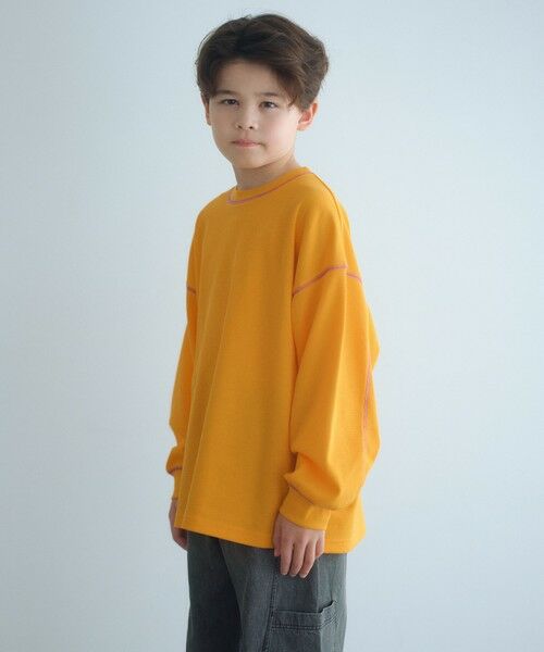 green label relaxing / グリーンレーベル リラクシング カットソー | ハニカム 配色 プルオーバー / キッズ  100cm-160cm | 詳細14