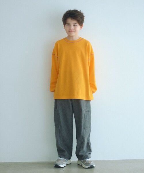 green label relaxing / グリーンレーベル リラクシング カットソー | ハニカム 配色 プルオーバー / キッズ  100cm-160cm | 詳細15