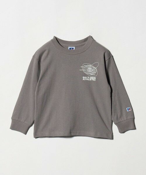 green label relaxing/グリーンレーベル リラクシング 【別注】<RUSSELL ATHLETIC>プリント ロングスリーブ / キッズ 110cm-130cm MD. GRAY 120cm green label relaxing/グリーンレーベル リラクシング 【別注】<RUSSELL ATHLETIC>プリント ロングスリーブ / キッズ 110cm-130cm MD. GRAY 120cm