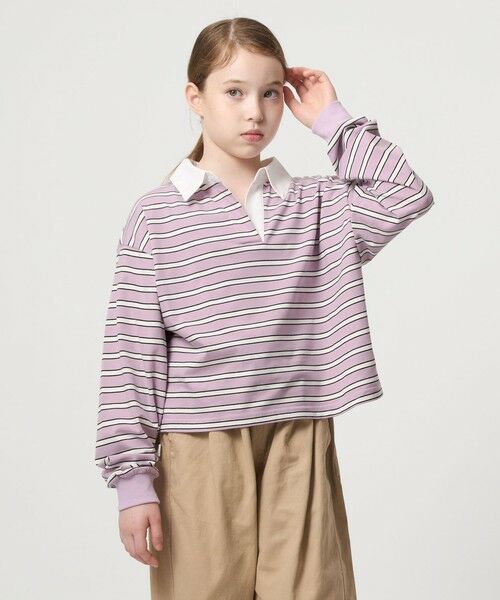 green label relaxing / グリーンレーベル リラクシング カットソー | ラガーシャツ（ボーダー） / キッズ  120cm-160cm | 詳細4