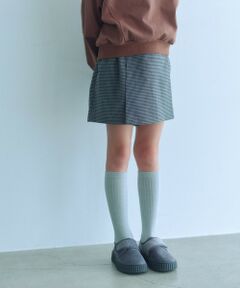 green label relaxing / グリーンレーベル リラクシング ショート・ハーフ・半端丈パンツ | チェック スカパン（ブラック）/ キッズ  120cm-160cm