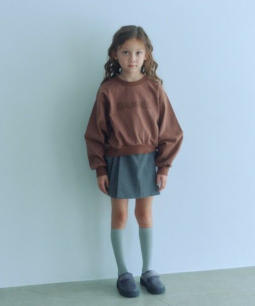 green label relaxing / グリーンレーベル リラクシング ショート・ハーフ・半端丈パンツ | チェック スカパン（ブラック）/ キッズ  120cm-160cm | 詳細2