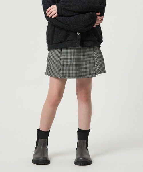 green label relaxing / グリーンレーベル リラクシング ショート・ハーフ・半端丈パンツ | チェック スカパン（ブラック）/ キッズ  120cm-160cm | 詳細3
