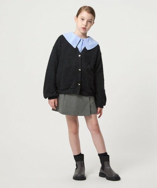 green label relaxing / グリーンレーベル リラクシング ショート・ハーフ・半端丈パンツ | チェック スカパン（ブラック）/ キッズ  120cm-160cm | 詳細4