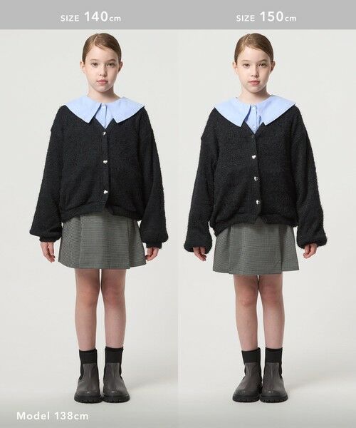 green label relaxing / グリーンレーベル リラクシング ショート・ハーフ・半端丈パンツ | チェック スカパン（ブラック）/ キッズ  120cm-160cm | 詳細5