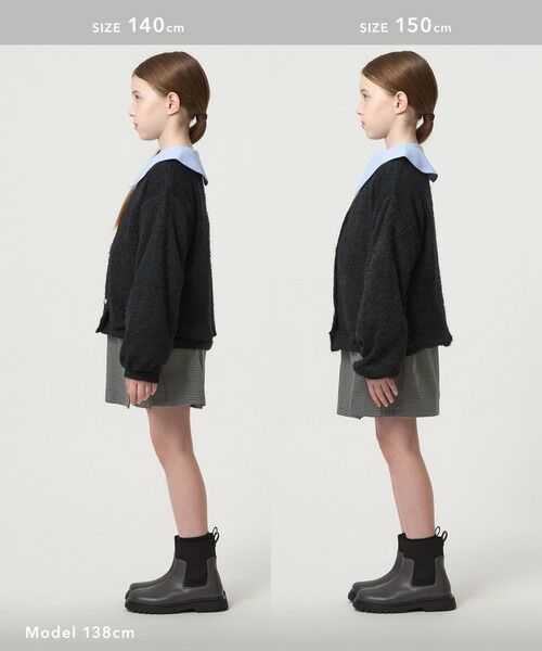 green label relaxing / グリーンレーベル リラクシング ショート・ハーフ・半端丈パンツ | チェック スカパン（ブラック）/ キッズ  120cm-160cm | 詳細6