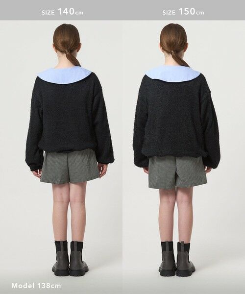 green label relaxing / グリーンレーベル リラクシング ショート・ハーフ・半端丈パンツ | チェック スカパン（ブラック）/ キッズ  120cm-160cm | 詳細7