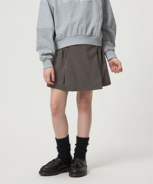 green label relaxing / グリーンレーベル リラクシング ショート・ハーフ・半端丈パンツ | チェック スカパン（ダークブラウン） / キッズ  120cm-160cm | 詳細3