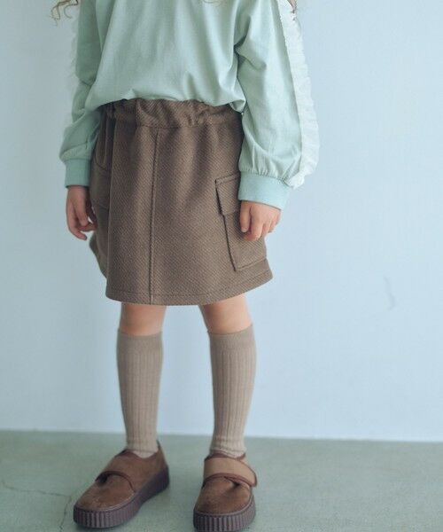 green label relaxing/グリーンレーベル リラクシング カーゴ スカート / キッズ 100cm-160cm DK. BROWN 140cm