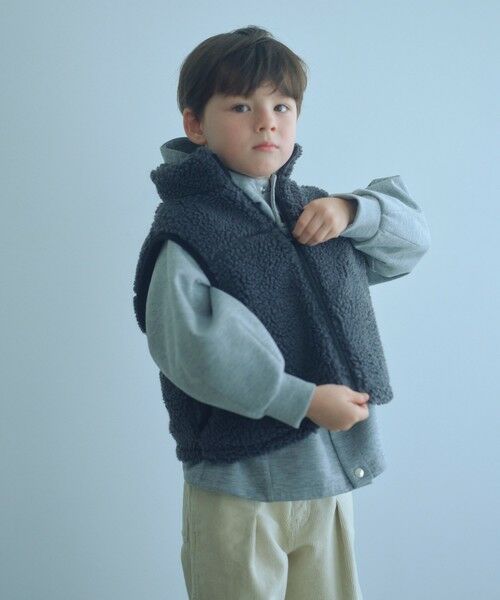 green label relaxing/グリーンレーベル リラクシング 【スタメンシリーズ】ボアベスト / キッズ 100cm-160cm DK. GRAY 140cm