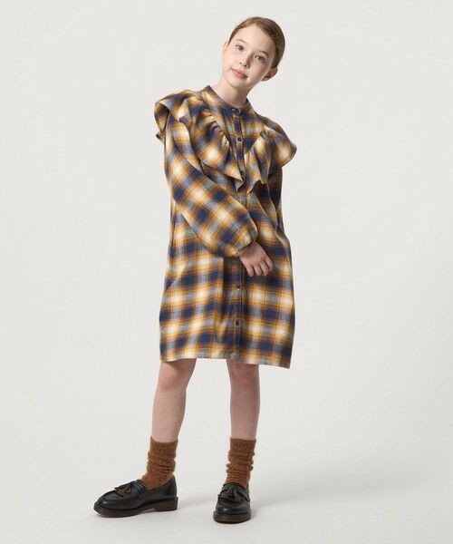 green label relaxing / グリーンレーベル リラクシング ロング・マキシ丈ワンピース | オンブレチェック ワンピース / キッズ 100cm-160cm | 詳細2