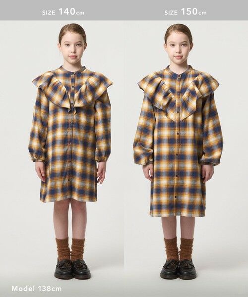 green label relaxing / グリーンレーベル リラクシング ロング・マキシ丈ワンピース | オンブレチェック ワンピース / キッズ 100cm-160cm | 詳細4