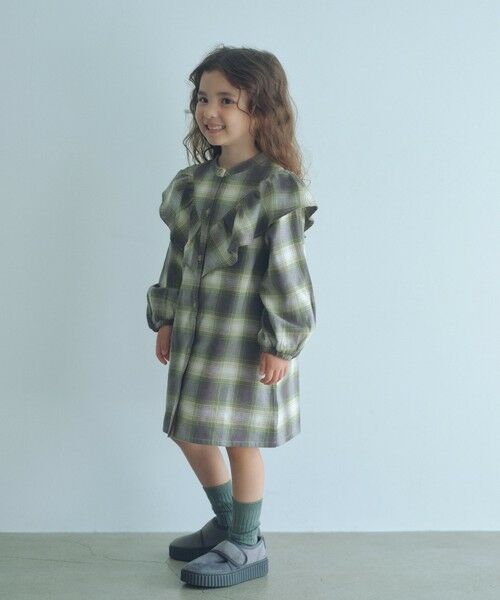 green label relaxing / グリーンレーベル リラクシング ロング・マキシ丈ワンピース | オンブレチェック ワンピース / キッズ 100cm-160cm | 詳細15
