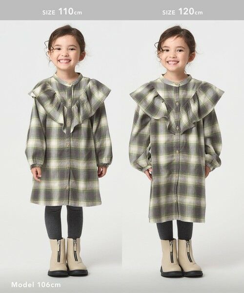 green label relaxing / グリーンレーベル リラクシング ロング・マキシ丈ワンピース | オンブレチェック ワンピース / キッズ 100cm-160cm | 詳細18