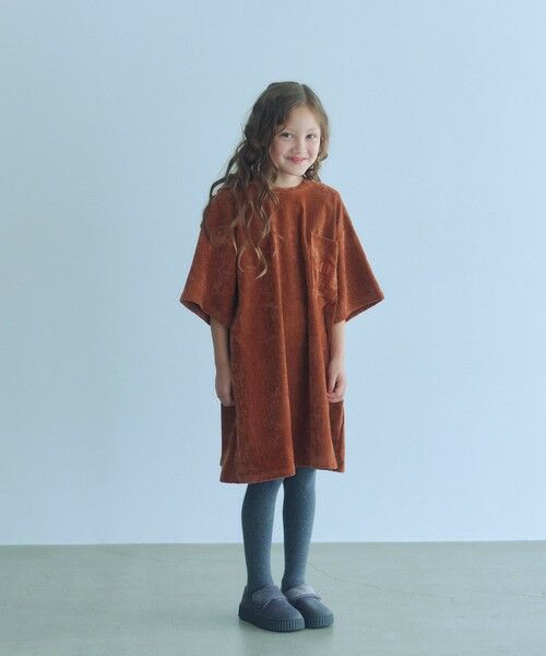 green label relaxing / グリーンレーベル リラクシング ロング・マキシ丈ワンピース | ビッグポケット ボックス ワンピース / キッズ 120cm-160cm | 詳細2