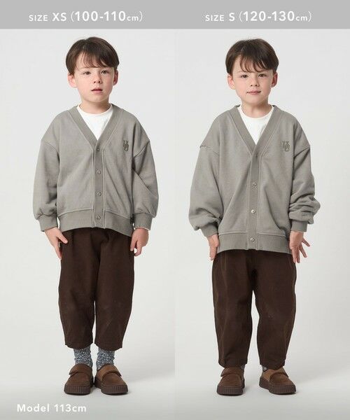 green label relaxing / グリーンレーベル リラクシング カーディガン・ボレロ | 【別注】＜UNIVERSAL OVERALL＞Vネック 裏毛 カーディガン / キッズ 100cm-130cm | 詳細3