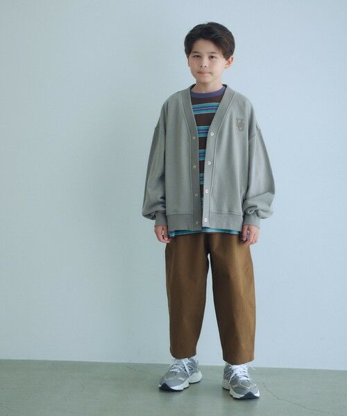 green label relaxing / グリーンレーベル リラクシング カーディガン・ボレロ | 【別注】＜UNIVERSAL OVERALL＞Vネック 裏毛 カーディガン / キッズ 140cm-160cm | 詳細1