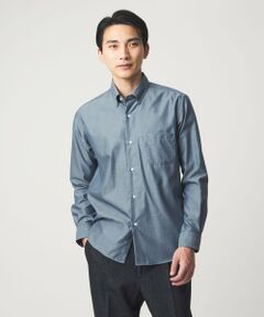 green label relaxing / グリーンレーベル リラクシング シャツ・ブラウス | エブリット Cブラッシュド ヘリンボーン スナップ ボタンダウン シャツ -イージーアイロン・抗菌-