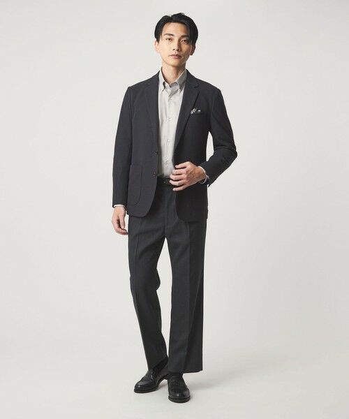 green label relaxing / グリーンレーベル リラクシング シャツ・ブラウス | エブリット Cブラッシュド ヘリンボーン スナップ ボタンダウン シャツ -イージーアイロン・抗菌- | 詳細2