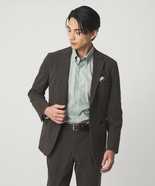 green label relaxing / グリーンレーベル リラクシング シャツ・ブラウス | エブリット Cブラッシュド ヘリンボーン スナップ ボタンダウン シャツ -イージーアイロン・抗菌- | 詳細10