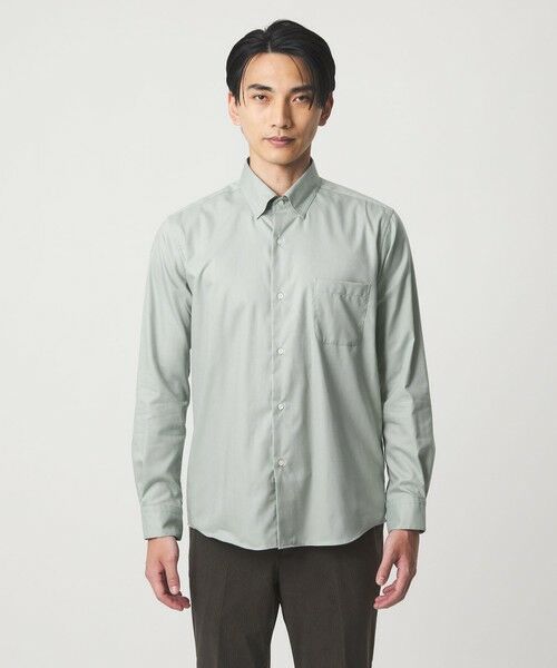 green label relaxing / グリーンレーベル リラクシング シャツ・ブラウス | エブリット Cブラッシュド ヘリンボーン スナップ ボタンダウン シャツ -イージーアイロン・抗菌- | 詳細12