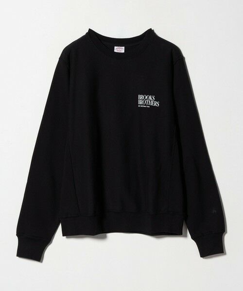green label relaxing/グリーンレーベル リラクシング <Brooks Brothers>ロゴ クルーネック スウェットシャツ BLACK M green label relaxing/グリーンレーベル リラクシング <Brooks Brothers>ロゴ クルーネック スウェットシャツ BLACK M
