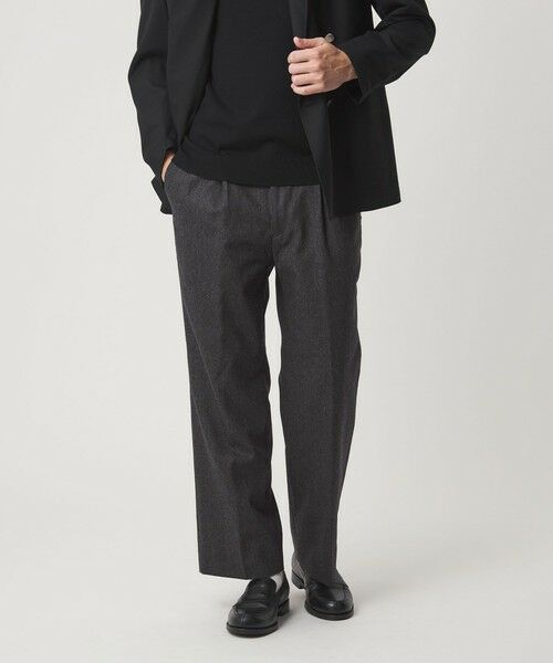 green label relaxing/グリーンレーベル リラクシング DC W/N 2プリーツ ワイド スラックス DK. GRAY L green label relaxing/グリーンレーベル リラクシング DC W/N 2プリーツ ワイド スラックス DK. GRAY L