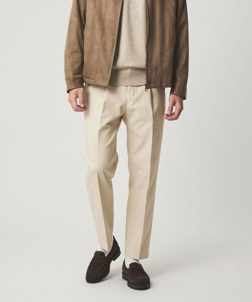 green label relaxing/グリーンレーベル リラクシング DC コットン 1プリーツ ストレート ドレスチノ パンツ OFF WHITE L green label relaxing/グリーンレーベル リラクシング DC コットン 1プリーツ ストレート ドレスチノ パンツ OFF WHITE L