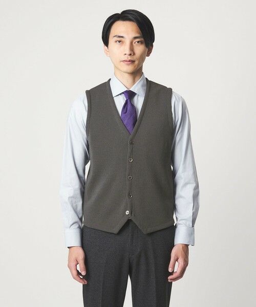 green label relaxing / グリーンレーベル リラクシング ベスト | ＜gim＞25F H/MLN ニット ジレ ベスト -ウォッシャブル- | 詳細11