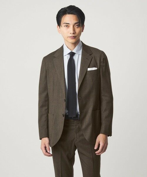 green label relaxing/グリーンレーベル リラクシング GLR CLOTH フラノ柄 2B RG ジャケット -ストレッチ- DK. BROWN XL green label relaxing/グリーンレーベル リラクシング GLR CLOTH フラノ柄 2B RG ジャケット -ストレッチ- DK. BROWN XL