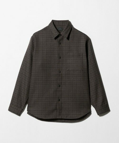 green label relaxing/グリーンレーベル リラクシング ブークレ チェック ジャストルーズ シャツ DK. GRAY M green label relaxing/グリーンレーベル リラクシング ブークレ チェック ジャストルーズ シャツ DK. GRAY M