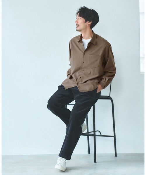 green label relaxing / グリーンレーベル リラクシング シャツ・ブラウス | TRフラノ ジャストルーズ レギュラーカラー シャツ -ストレッチ- | 詳細8