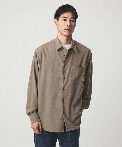 green label relaxing/グリーンレーベル リラクシング TRフラノ ジャストルーズ レギュラーカラー シャツ -ストレッチ- BEIGE M green label relaxing/グリーンレーベル リラクシング TRフラノ ジャストルーズ レギュラーカラー シャツ -ストレッチ- BEIGE M