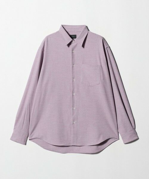 green label relaxing/グリーンレーベル リラクシング TRフラノ ジャストルーズ レギュラーカラー シャツ -ストレッチ- LILAC S green label relaxing/グリーンレーベル リラクシング TRフラノ ジャストルーズ レギュラーカラー シャツ -ストレッチ- LILAC S
