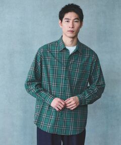 green label relaxing / グリーンレーベル リラクシング シャツ・ブラウス | TRフラノ パターン ジャストルーズ レギュラーカラー シャツ