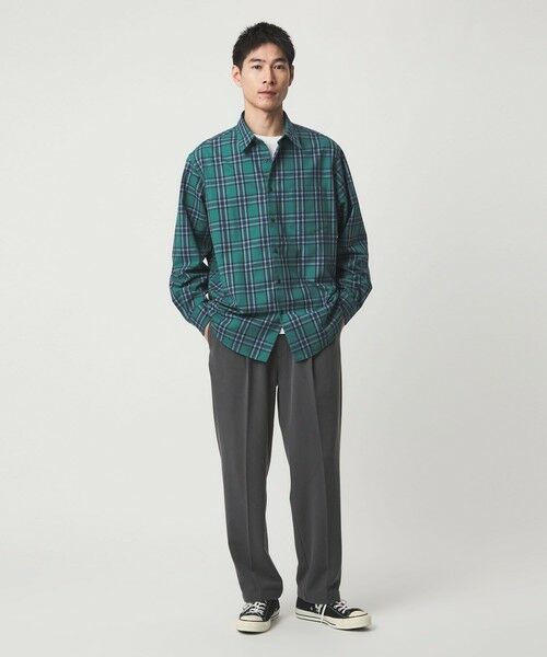 green label relaxing / グリーンレーベル リラクシング シャツ・ブラウス | TRフラノ パターン ジャストルーズ レギュラーカラー シャツ | 詳細11