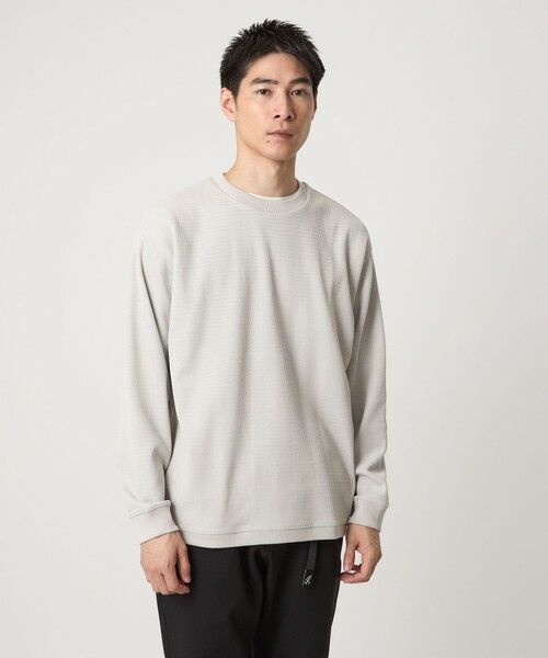 green label relaxing/グリーンレーベル リラクシング ウェーブ サーマル クルーネック Tシャツ LT. GRAY XL