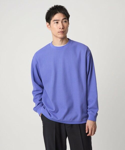 green label relaxing/グリーンレーベル リラクシング ウェーブ サーマル クルーネック Tシャツ LT. BLUE S green label relaxing/グリーンレーベル リラクシング ウェーブ サーマル クルーネック Tシャツ LT. BLUE S