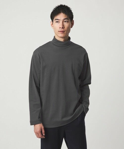 green label relaxing/グリーンレーベル リラクシング オーガニック スムース タートルネック カットソー DK. GRAY M green label relaxing/グリーンレーベル リラクシング オーガニック スムース タートルネック カットソー DK. GRAY M