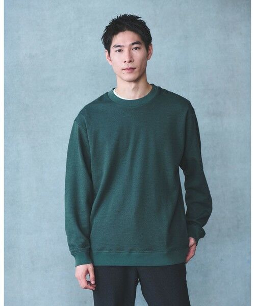 green label relaxing/グリーンレーベル リラクシング ミラノ リブ ダブルフェイス クルーネック カットソー DK. GREEN S green label relaxing/グリーンレーベル リラクシング ミラノ リブ ダブルフェイス クルーネック カットソー DK. GREEN S