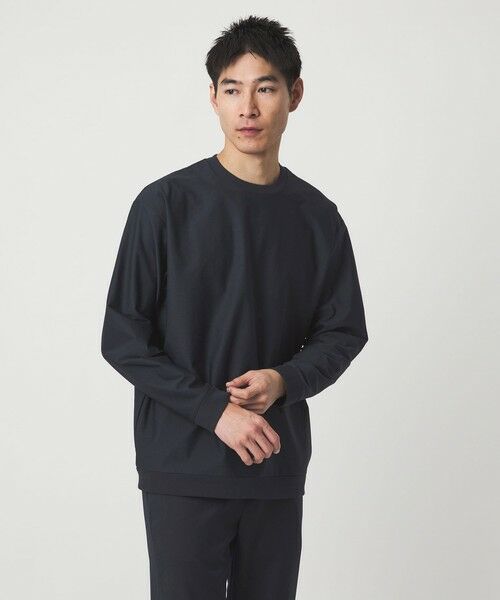 green label relaxing/グリーンレーベル リラクシング ハーフ メッシュ クルーネック Tシャツ NAVY S