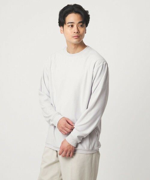 green label relaxing/グリーンレーベル リラクシング Z パイル クルーネック カットソー LT. GRAY L