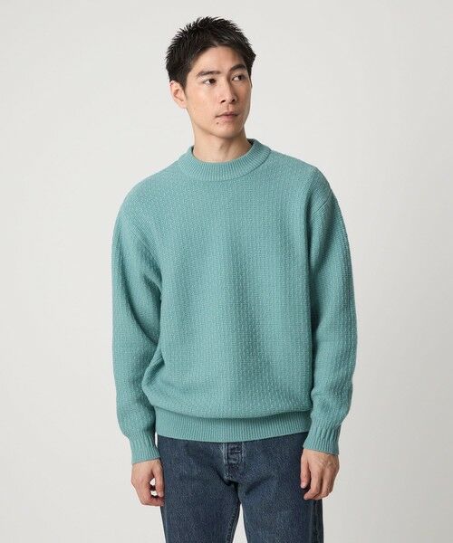 green label relaxing/グリーンレーベル リラクシング ハミルトンラム ワイドネック ニット LT. BLUE L green label relaxing/グリーンレーベル リラクシング ハミルトンラム ワイドネック ニット LT. BLUE L